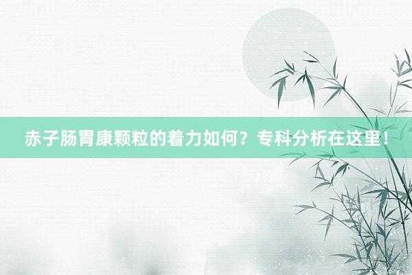 赤子肠胃康颗粒的着力如何？专科分析在这里！